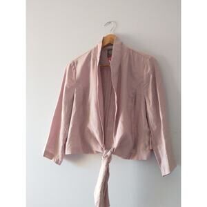 Vince Camuto Soft Pink Medium Open Tie Front Cardigan Blazer Pastel Fall Spring
